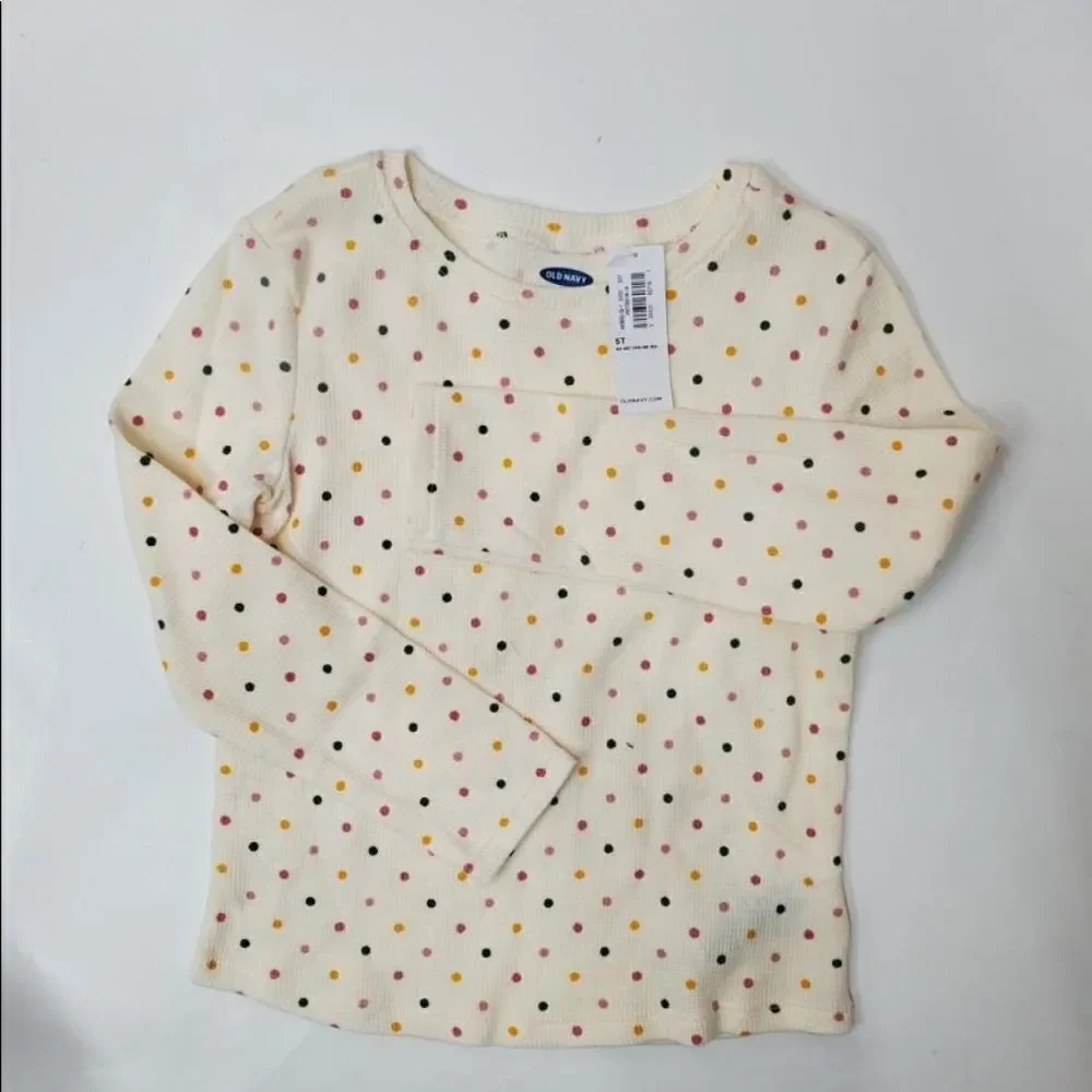 🔥4/$25 OLD NAVY GIRLS POLKA DOT LONG SLEEVE TOP 5T